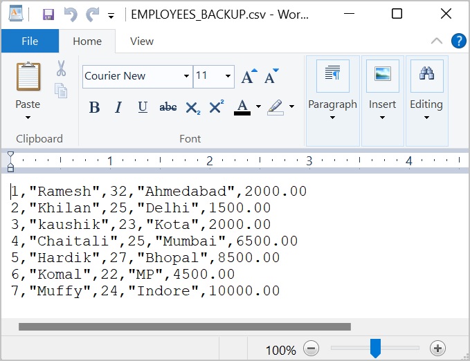 mysql import table into csv file image