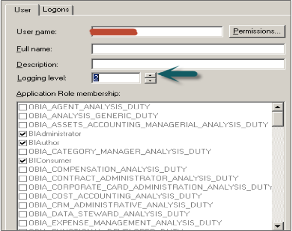 set logging level