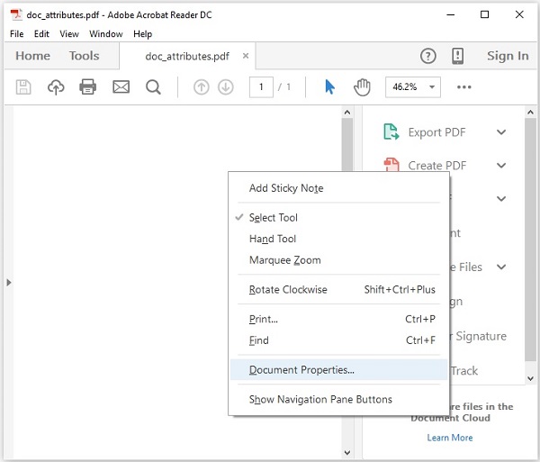 document properties