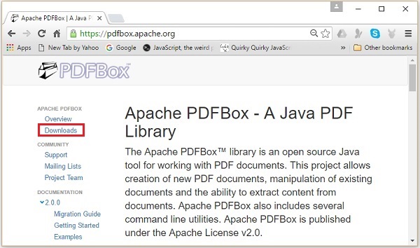 pdfbox homepage