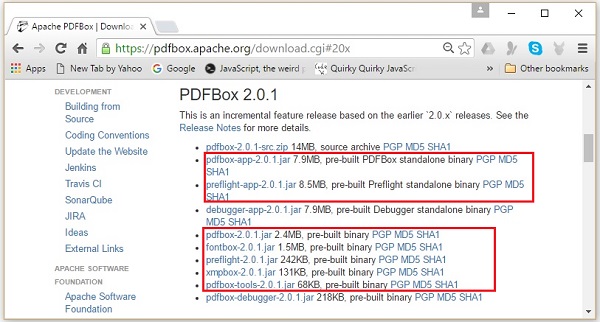 pdfbox jarfiles