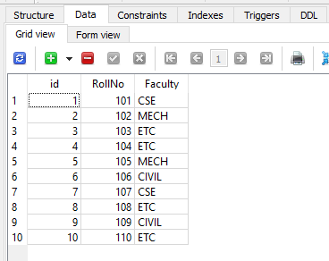 data table1