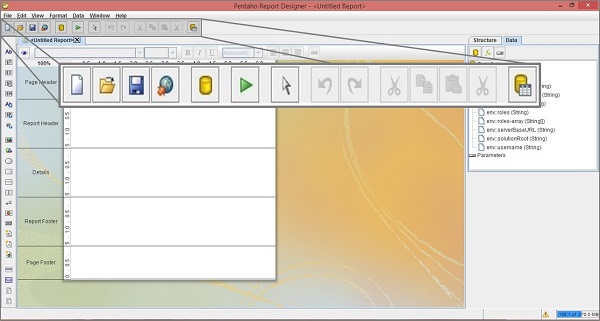 main toolbar