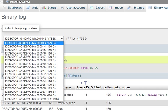 binary logs