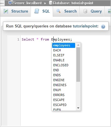 sql suggestion