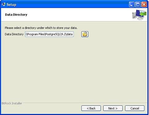 postgresql install data