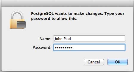 postgresql password mac