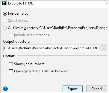 export html