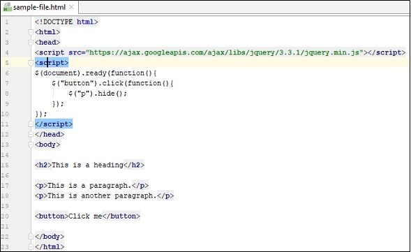 html sample code