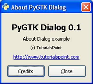 about pygtk dialog