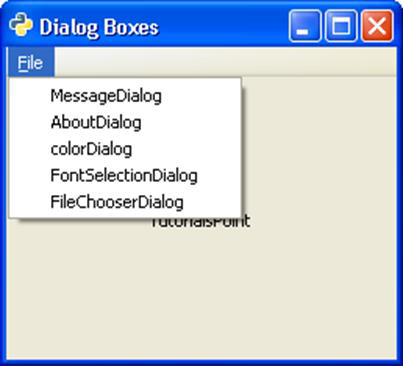 dialog boxes