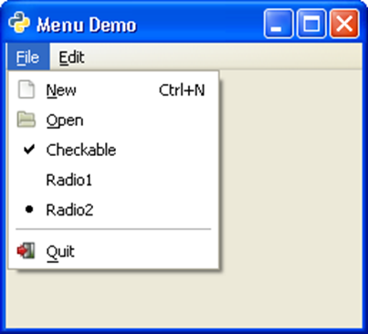 menu demo