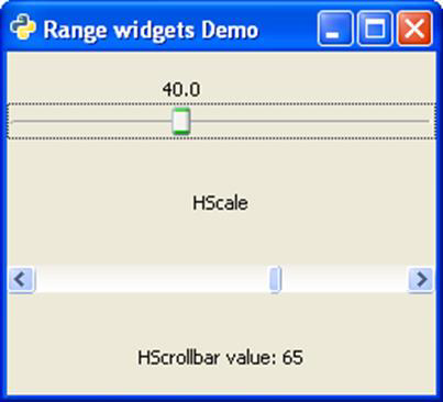 range widgets demo