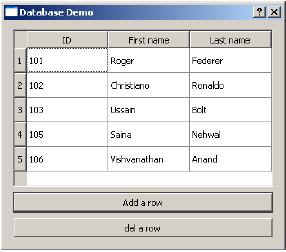 database handling output