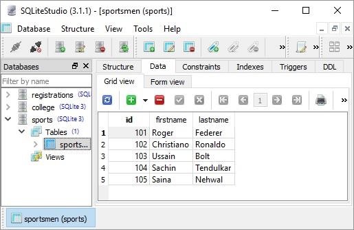 database handling