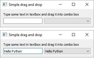 drag and drop output