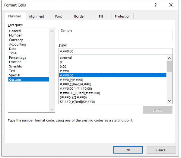 format cells