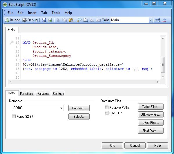 3 dilimeted load script