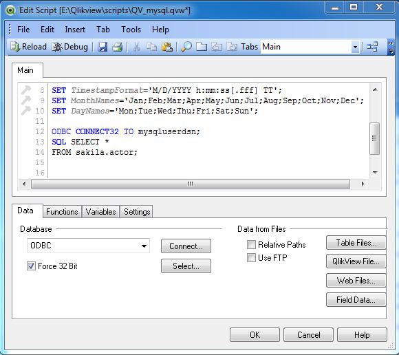 database table script