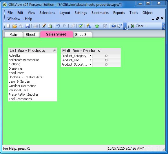 sheet list multi boxes