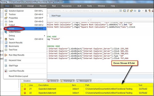 qtp error handling 1