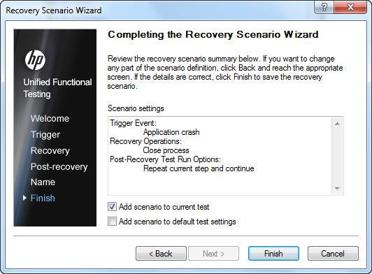 qtp recovery scenario 7