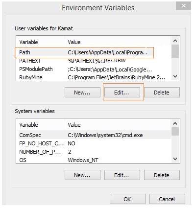 environment variables