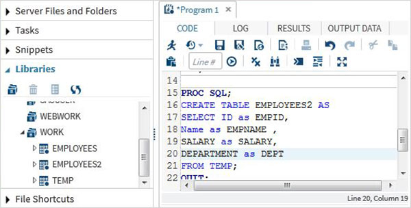 SQL create table