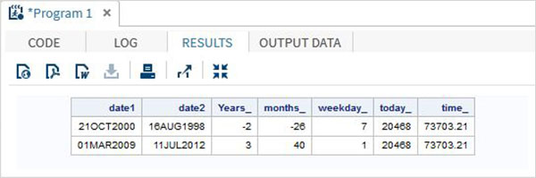 date time funcs result