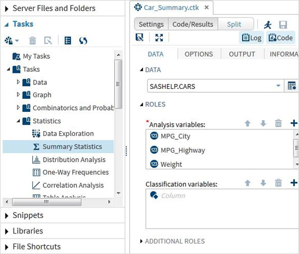 variable 2 select summary car