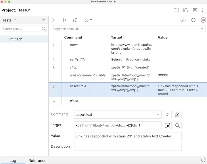 selenium assertions commands 5