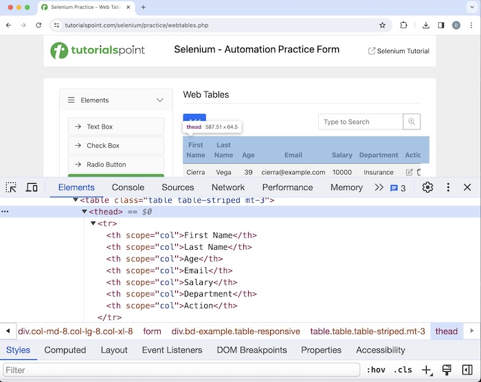 selenium dynamic web 3