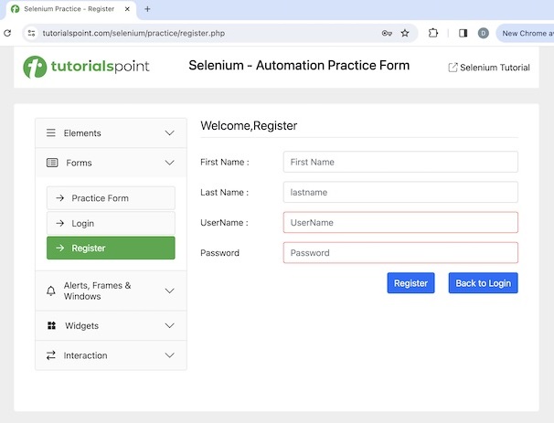 selenium handling forms 4