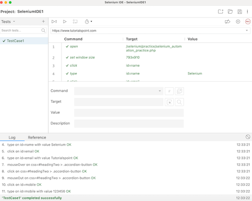 selenium ide creating script 27