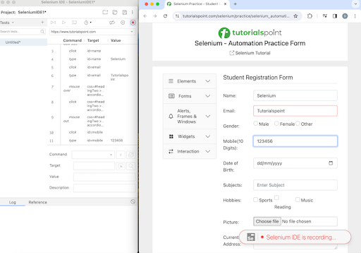 selenium ide creating script 6