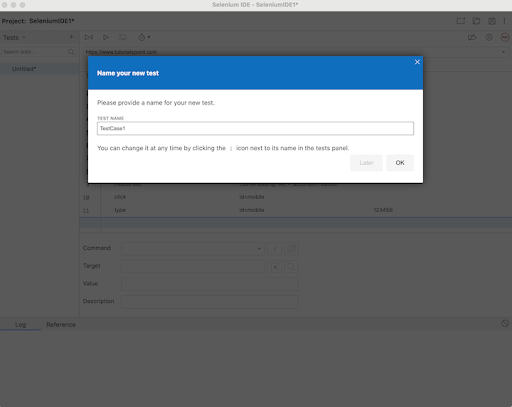 selenium ide creating script 7