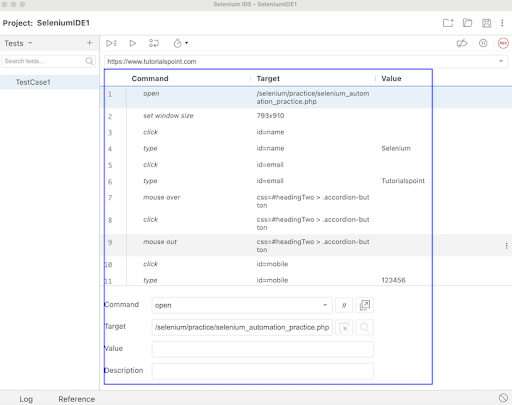 selenium ide creating script 8