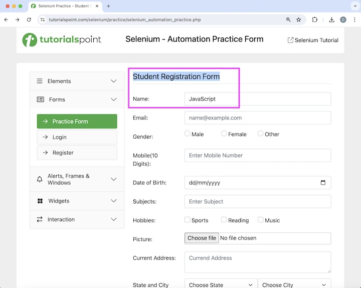 selenium javascript tutorial 1