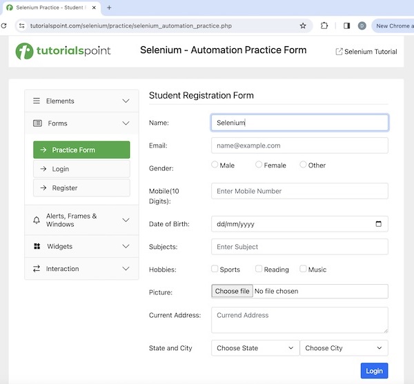 selenium keyboard events 4