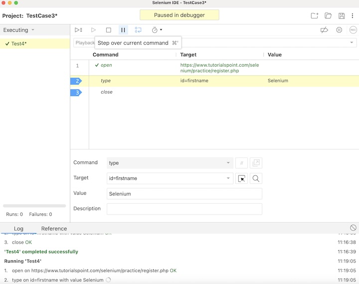 selenium script debugging 6