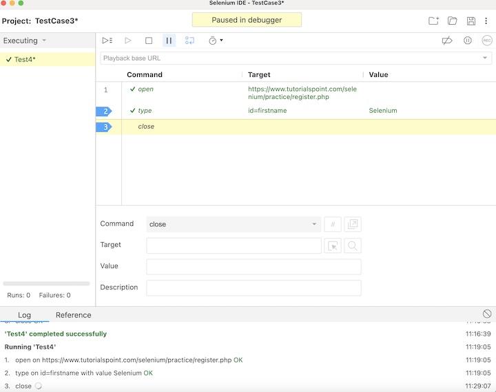 selenium script debugging 7