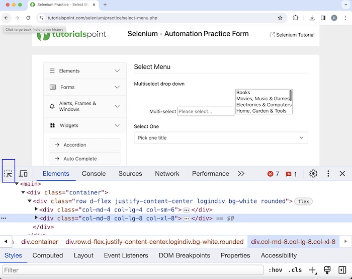 selenium select support 1