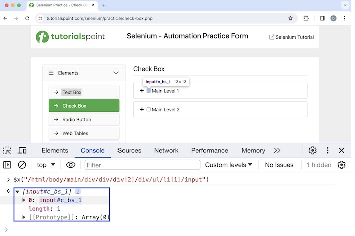 selenium xpath 1