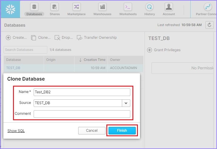 clone database