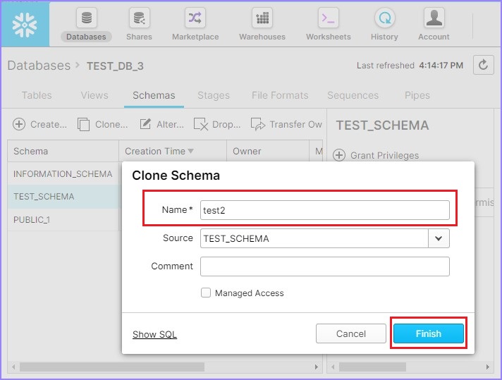 clone schema