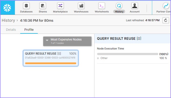 query result