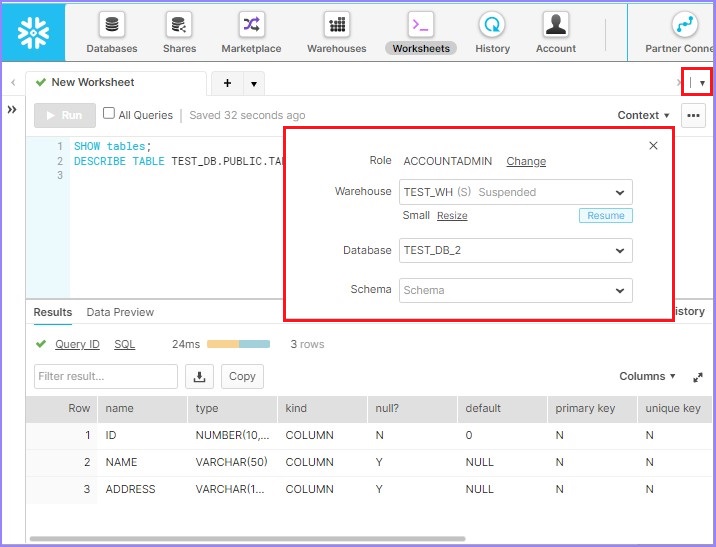 snowflake sql interface