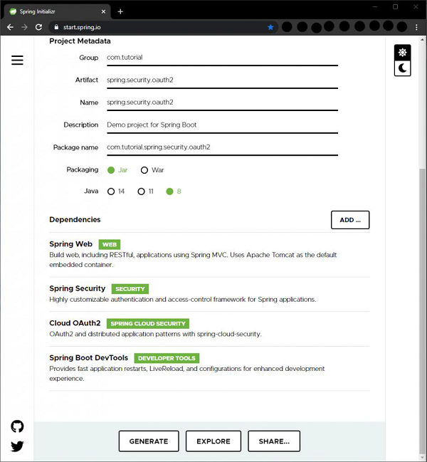 project metadata