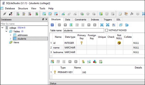 create table queries