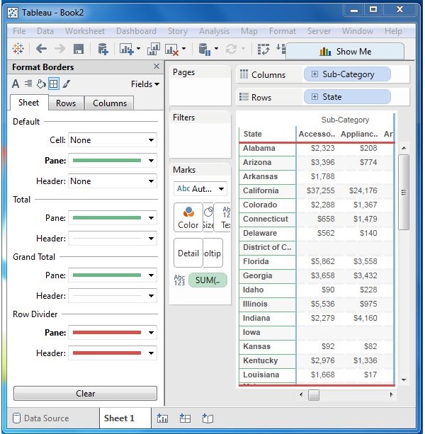 format tables 4